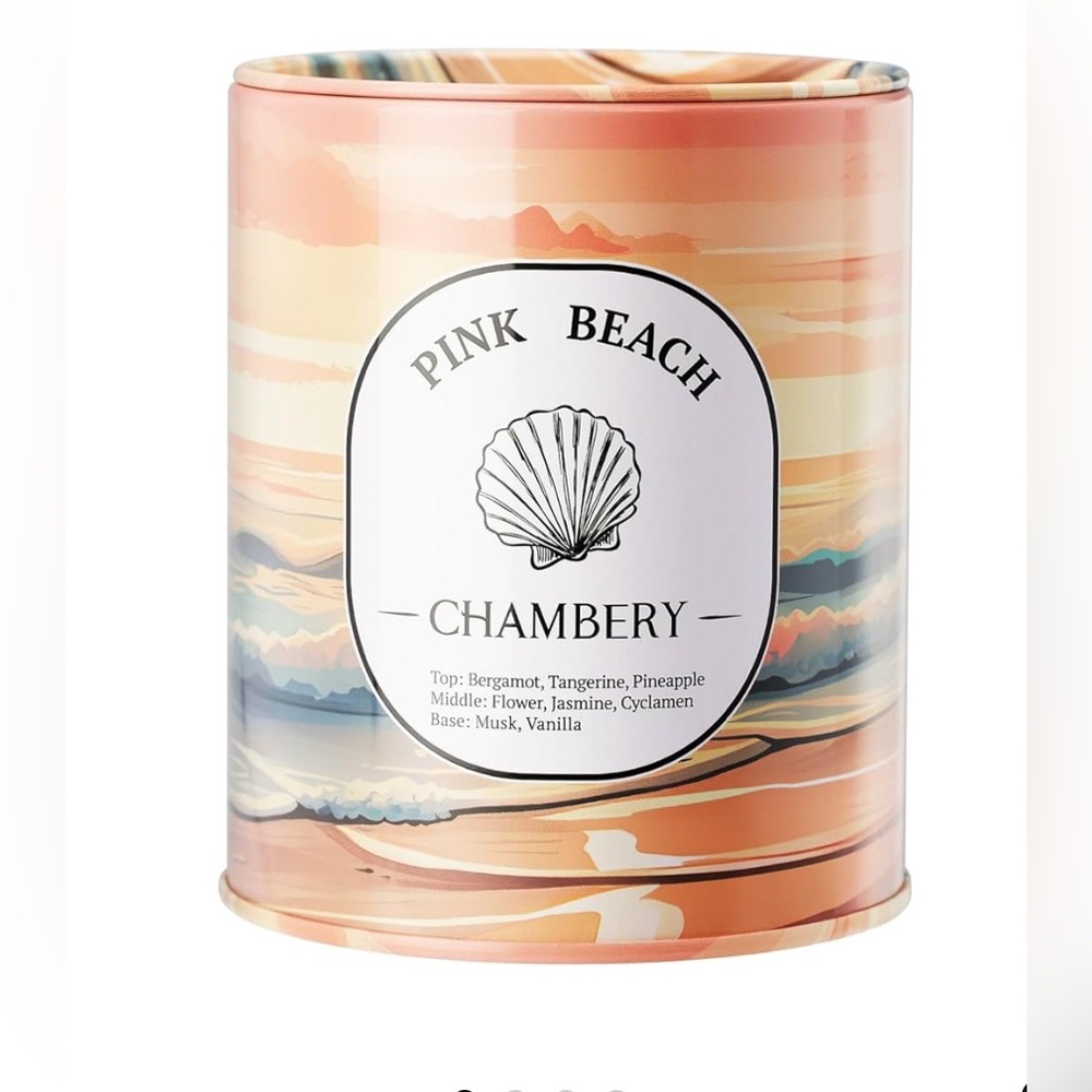 🐚CHAMBERY🐚Pink Beach Candle/Sunrise/Sunset at The Bahamas’ Hubble Island/NIB